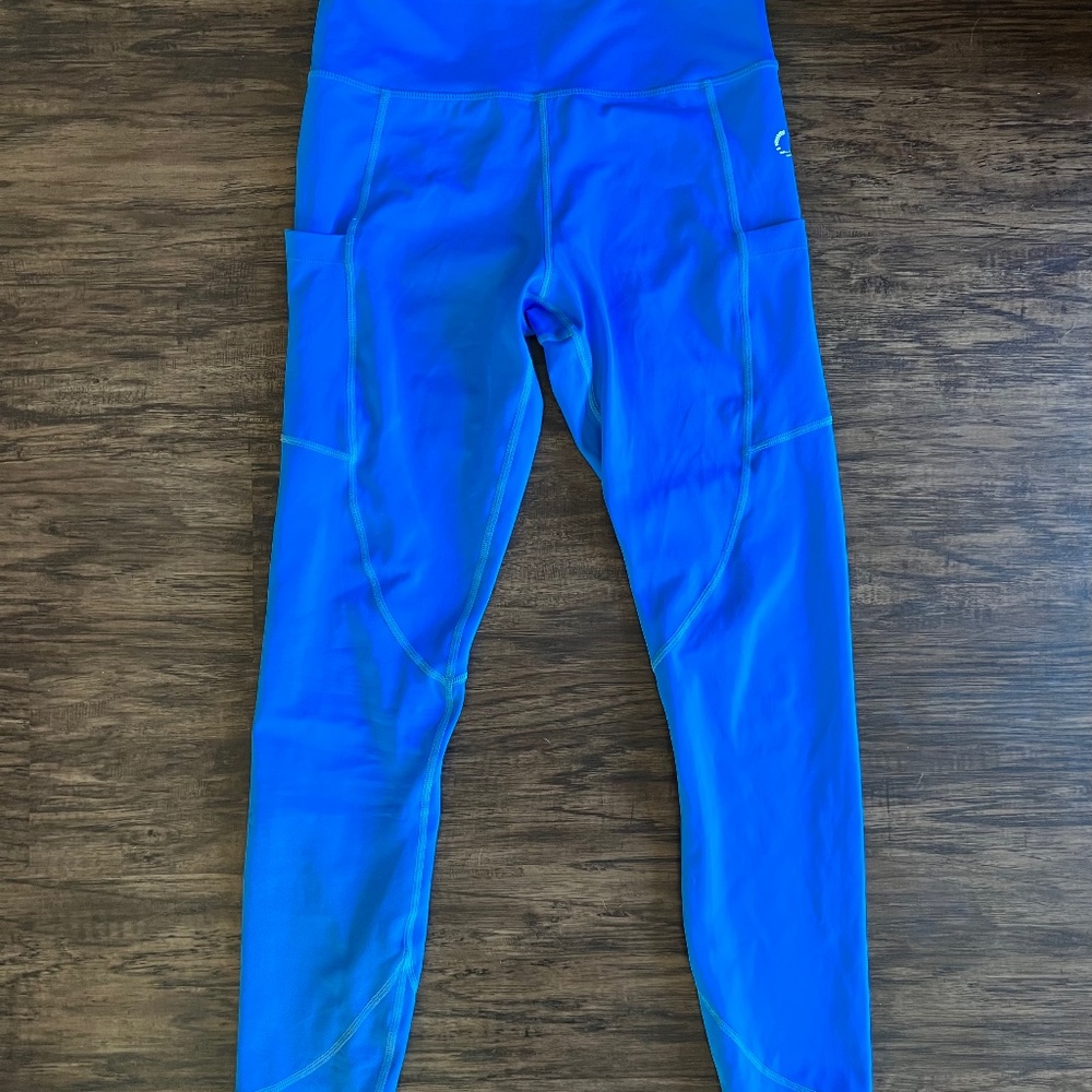 Curves and Combat Boots Blue Leggings with Pockets